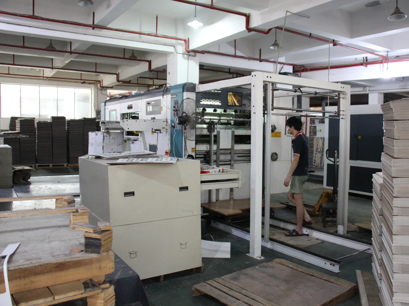 Partner die-cutting equipment preparing paperboard carton blanks